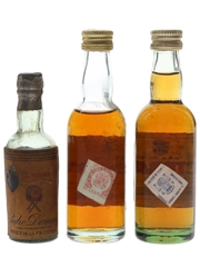 Assorted Spanish Brandy Bottled 1950s-1970s 3 x 3cl-4.5cl