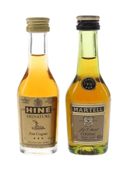 Hine 3 Star & Martell 3 Star VS Bottled 1980s 2 x 3cl / 40%