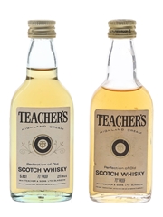 Teacher's Highland Cream Bottled 1970s 2 x 5cl-5.6cl / 40%