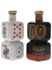 Stefanof Imperial Vodka Bottled 1950s 2 x 5cl / 40%