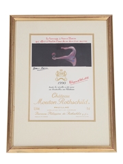 Chateau Mouton Rothschild 1990 Framed Label Print