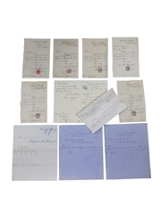 John Watney & Co. Wandsworth Distillery Correspondence & Receipts, Dated 1877-1907