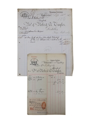 Coleraine Distillery Invoice & Receipt, Dated 1877 & 1899 William Pulling & Co. 