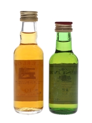 Aberlour 10 Year Old & Glenlivet 12 Year Old Bottled 1990s 2 x 5cl / 40%