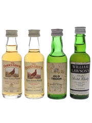 Famous Grouse, Old Troon & William Lawson's Bottled 1970s & 1990s 4 x 4.7cl-5cl