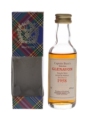 Glenavon 1958 Captain Burn's Selection Bottled 1980s - Avonside Whisky Ltd. 5cl / 40%