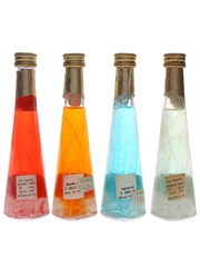 Casoni Cristallizzato Liqueurs Bottled 1970s - Cherry, Kummel, Mandarino, Paradise 4 x 4cl / 40%