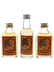 The Three Scotches Blend, Malt & Grain Bottled 1970s-1980s 3 x 4.7cl / 43%