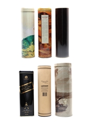 Assorted Whisky Tins & Tubes - Empty Glen Deveron, Johnnie Walker, Ladyburn, Old Pulteney 