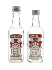 Smirnoff Red Label Vodka Bottles 1970s - International Distillers & Vinteners Ltd. 2 x 5cl / 37.5%