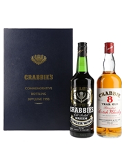 Crabbie's Commemorative Bottling 30th June 1993 Crabbie 8 Year Old & Crabbie's Green Ginger Wine 2 x 70cl & 75cl