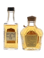 Crown Royal & Canadian Lord Calvert Bottled 1970s 4.7cl-5cl