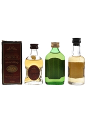 Cardhu, Tamnavulin & Glenfiddich Bottled 1970s & 1980s 3 x 4cl-5cl