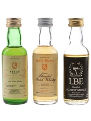 Atlas, Auld Rorie & LBE Bottled 1980s 3 x 5cl / 40%