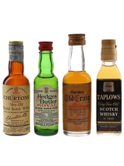 Churtons, Hedges Butler, Old Craig & Taplows Bottled 1970s-1980s 4 x 3.7cl-5cl