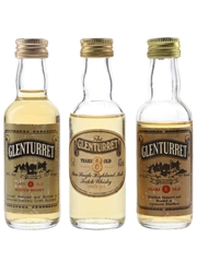Glenturret 8 Year Old Bottled 1970s & 1980s 3 x 5cl / 43%