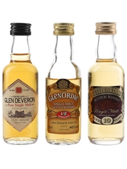 Glen Deveron, Glenordie & Tullibardine Bottled 1990s 3 x 5cl / 40%