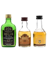 Bell's 12 & 21 Year Old Bottled 1980s 3 x 4cl-5cl