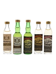 Highland Brook & Glenberry Straight Malt Whisky Bottled 1970s 5 x 1.1cl / 40%