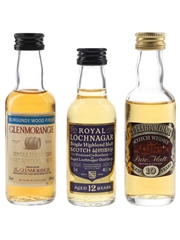 Assorted Single Malts Glenmorangie, Royal Lochnagar & Tullibardine 3 x 5cl