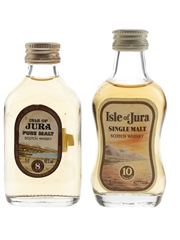 Isle Of Jura 8 & 10 Year Old Bottled 1980s 2 x 5cl / 40%