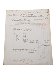 B M Parker & Henry Thomson Co. Cask Invoices, Dated 1877 William Pulling & Co. 