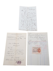 William Pulling & Co. Receipts & Correspondence, Dated 1872 & 1899 Oban Distillery, J & G Stewart, Seager Evans & Co. 