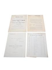 Assorted Correspondence & Price Lists, Dated 1890s William Pulling & Co. 
