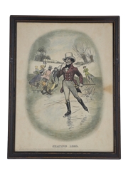 Johnnie Walker Sporting Print - Skating 1820 Early 20th Century - Tom Browne 40cm x 31cm