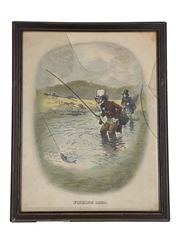 Johnnie Walker Sporting Print - Fishing 1820 Early 20th Century - Tom Browne 40cm x 31cm