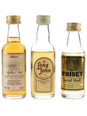 Assorted Blended Scotch Whisky Whisky Special Blend, Long John, St Michael 10 Year Old 3 x 5cl