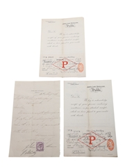 John Power & Son, Dublin Purchase Receipts Dated 1886-1899