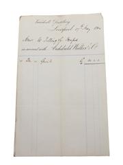 Vauxhall Distillery Correspondence, Invoices & Purchase Receipt, Dated 1899-1907 William Pulling & Co. 