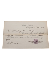 Vauxhall Distillery Correspondence, Invoices & Purchase Receipt, Dated 1899-1907 William Pulling & Co. 
