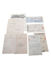 William Jameson Marrowbone Lane Distillery Correspondence, Purchase Receipts, Credit Note & Cheques, Dated 1889-1907