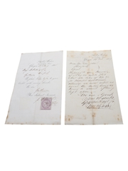 Littlemill Distillery Correspondence, Invoices & Purchase Receipt  Dated 1857-1865 William Pulling & Co. 