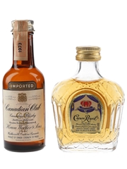 Canadian Club & Crown Royal Bottled 1970s & 1990s 2 x 5cl / 40%