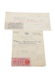 James Buchanan & Co. Ltd. Distillery Invoices & A Purchase Receipt, Dated 1913
