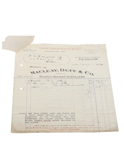 Macleay, Duff & Co. Invoice, Dated 1924  