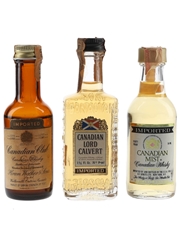 Canadian Club, Canadian Mist & Lord Calvert Bottled 1970s & 1980s 3 x 5cl / 40%
