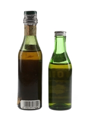 Martini Dry & Noilly Prat Extra Dry Bottled 1950s-1960s 2 x 5cl