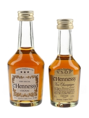 Hennessy VSOP & 3 Star Bottled 1970s & 1980s 2 x 3cl-5cl / 40%