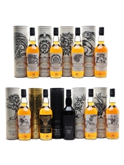 Game Of Thrones Whiskies Set Cardhu, Clynelish, Dalwhinnie, Glendullan, Lagavulin, Mortlach, Oban, Royal Lochnagar & Talisker 9 x 70cl