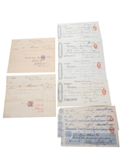 Bandon Distillery Purchase Receipts, Cheques & Invoices, Dated 1887-1910