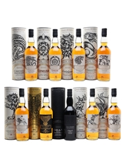 Game Of Thrones Whiskies Set Cardhu, Clynelish, Dalwhinnie, Glendullan, Lagavulin, Mortlach, Oban, Royal Lochnagar & Talisker 9 x 70cl