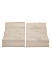 Cork Distillery Correspondence, Invoices & Purchase Receipt  Dated 1843-1872 William Pulling & Co. 