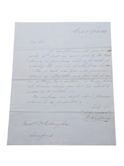 Riverstown Distillery Correspondence, Invoice & Purchase Receipt, Dated 1848-1849 William Pulling & Co. 