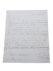 Riverstown Distillery Correspondence, Invoice & Purchase Receipt, Dated 1848-1849 William Pulling & Co. 