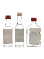 Borzoi, Konak & Vladivar Vodka Bottled 1970s 3 x 5cl / 45.9%