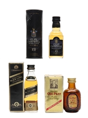 Johnnie Walker Black Label 12 Year Old, Grand Old Parr 12 Year Old & Clan Campbell